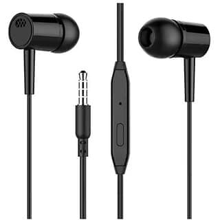 Unv Vnp Wired In Ear Earphone Black, Handsfree, Earbuds With Mic Button For Music Call Control ,Compatible With All Smart Phones.