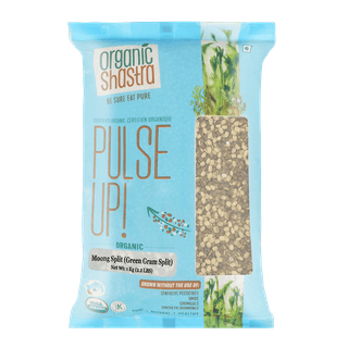 Organic Shastra Unpolished Green Moong Dal Split/Hari Moong Dal Chilka/Green Gram | 100% Organic | Chemical Free & Pesticides Free | Tastier & Rich Flavour - 1 KG