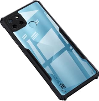 PLUGTECH Slim Shockproof Case | Matte Black Soft | Drop Protection | Precise Cutouts | Premium Mobile Cover for Realme C21Y, Realme C25Y