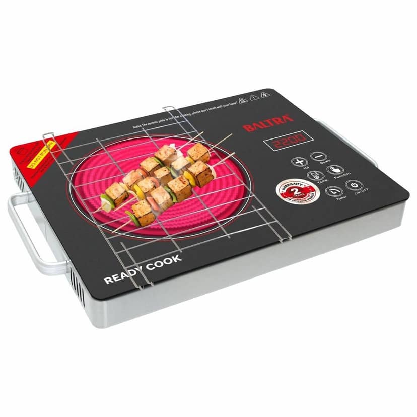 BALTRA Infrared Induction Cooktop Radiant Ready Cook 2400Watt Touch Control Panel | 7 Touch Control Functions, Over Heat Protection, Multi Power Level Function, Digital Display, All Utensil useable view 2