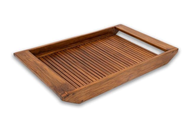 Tribes India Wooden Serving Tray Handmade (Natural Brown) view 2