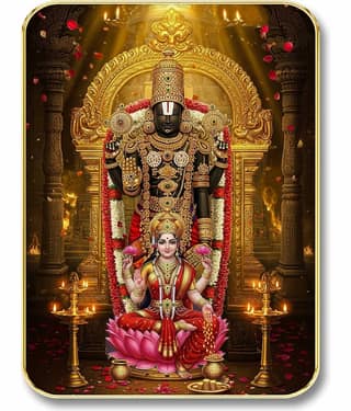Livin'luxe Lord Venkateswara Lakshmi MDF Wall Art with Table Top Stand & Wall Hanging Hole