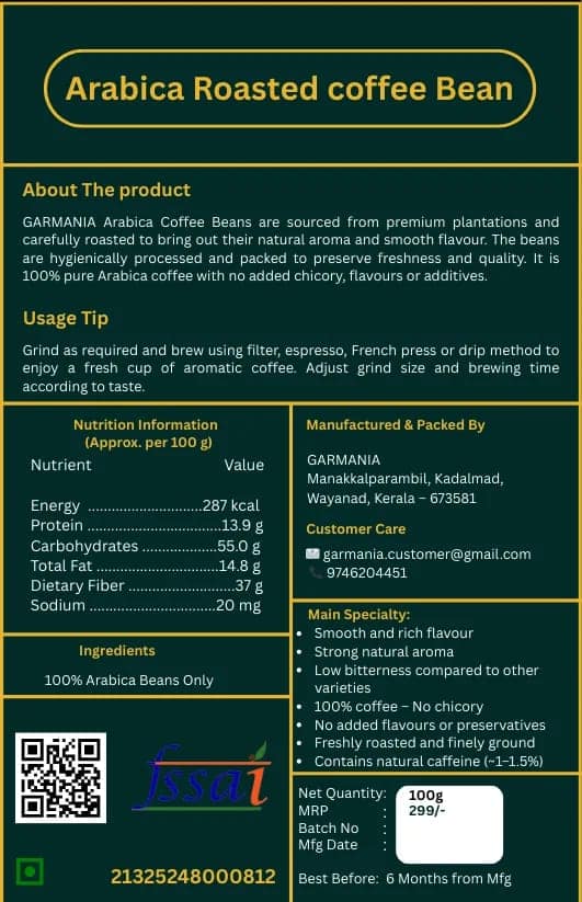 Arabica Roasted Coffee Beans AA view 2