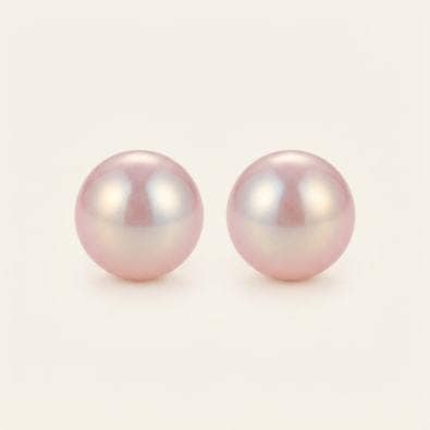 Pearl Button Studs - Blush Pink Pearl | Gold-Tone Anti-Tarnish Imitation Jewellery