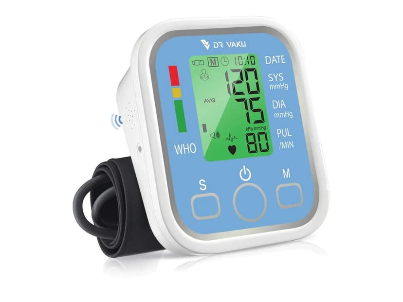 Dr Vaku Blood Pressure Monitor, FDA-Approved Automatic Upper-Arm Digital BP Monitor - White