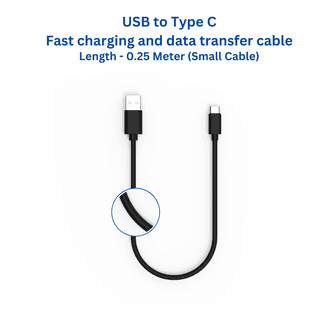 Twance T23B PVC - Type C to USB Charging & data transfer Cable, 0.25 M, Black