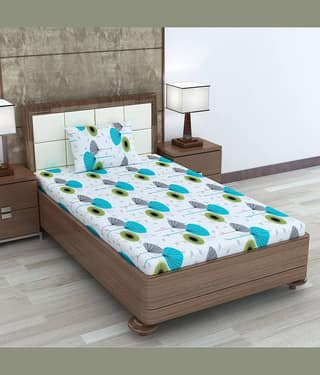 DIVINE CASA Cotton Single Bedsheet ( Off White )