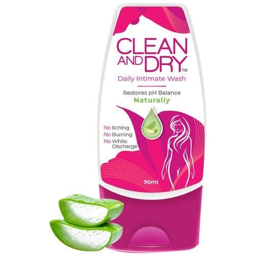 Clean And Dry Intimate Hygiene Wash - For Women, Cleanses, Nourishes & Protects, 90 ml