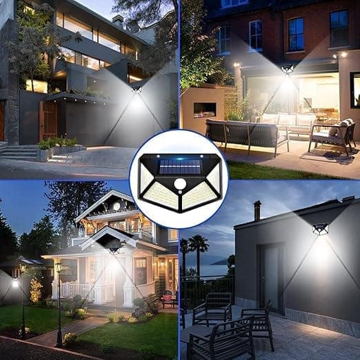 Solar Motion Sensor Security Light Outdoor LED Wall Lamp Auto On/Off Waterproof Night Light for Home, Garden, Gate and Balcony