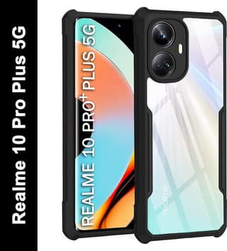 PLUGTECH Slim Shockproof Case | Matte Black Soft | Drop Protection | Precise Cutouts | Premium Mobile Cover for Realme 10 Pro Plus