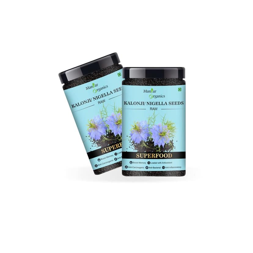 ManHar Organics Nigella Seeds 900gm Jar - Kalonji seeds for hair growth ( Pack of 2, 450gm each )