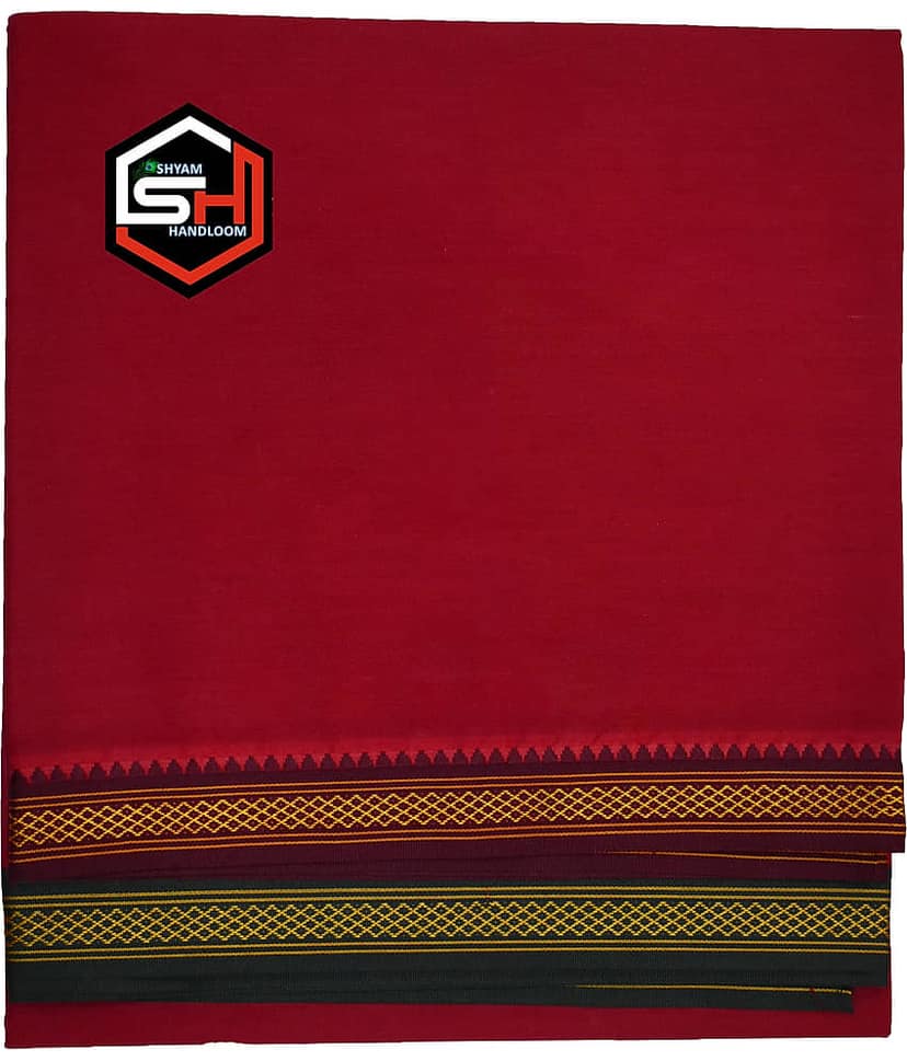 Shyam Handloom Cotton Men's Dhoti Red ( Pack of 1 )