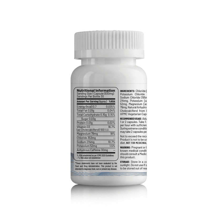 Unived Salt Capsules (Caffeine) for Hydration, Energy, Focus view 2