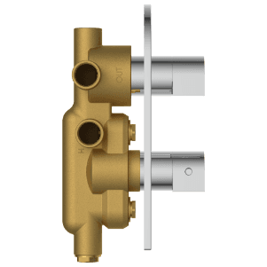 DVT-5610 2 Inlet 3 Outlet Thermostatic Diverter Body With Upper Part Set view 2