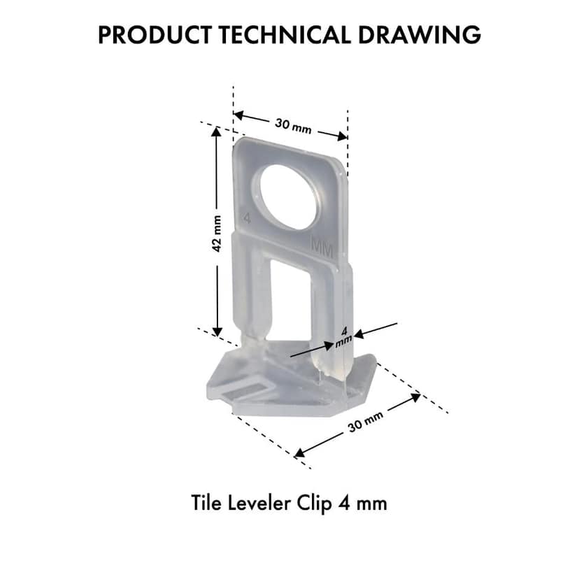 4MMCLIP-50PCS ARBO Tile Levelling Clip 4mm (50 Pcs/Pack) view 2