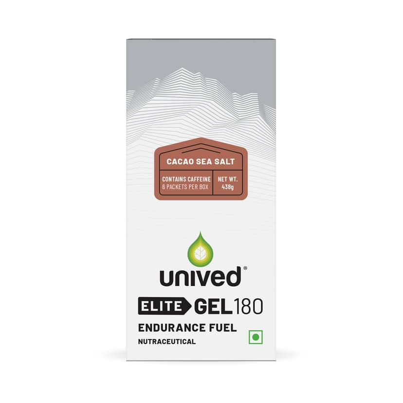 Unived Elite Gel 180 for Quick Energy, Stamina & Recovery Cocoa Sea Salt