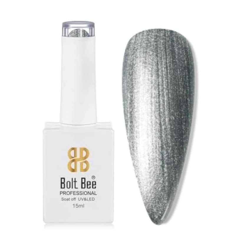 Bolt Bee Silver Color Gel Nail Polish Soak Off UV Gel DIY at Home Manicure Salon Nail Art (96, 15ml) Bolt Bee Silver Color Gel Nail Polish Soak Off UV Gel DIY at Home Manicure Salon Nail Art (96, 15ml) - 96 / 15 ml (Pack of 1)
