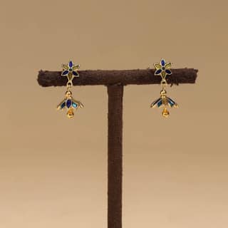 Multicolor - Handcrafted Paka Meenakari Earrings 127
