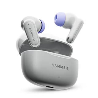 HAMMER Airflow Neo Earbuds with 80H Playtime, 13mm Titanium Driver, 40ms Gaming Mode, Fast Charging Buds, Type-C Charging, Voice Assistant, Lightweight Dual-Tone Design (Grey) HAMMER Airflow Neo Earbuds with 80H Playtime, 13mm Titanium Driver, 40ms Gamin