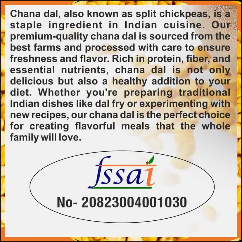 Chana Dal 3 kg (Pack of 3 x 1kg) by Agrobusiness Krishi Producer – Pure & Natural Farm-Fresh for Daily Cooking. (pack of 3) view 2