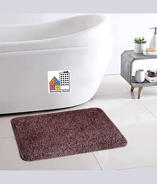 AMRO Beautility Needs Anti-skid Microfibre Bath Mat 40x60 cm ( Pack of 1 ) - Brown