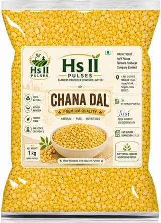 Hs II Pulses Premium Quality Chana Dal 1 kg +1 kg