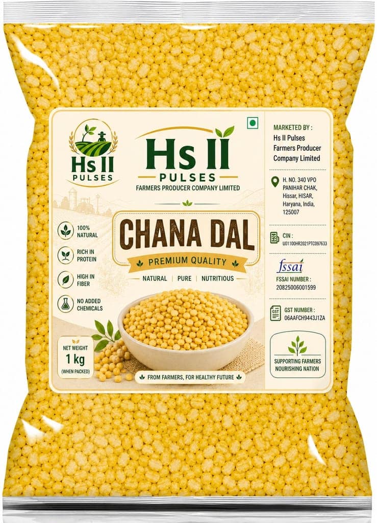 Hs II Pulses Premium Quality Chana Dal 1 kg +1 kg