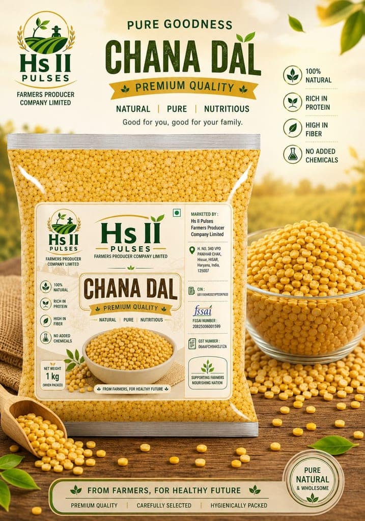 Hs II Pulses Premium Quality Chana Dal 1 kg +1 kg view 2
