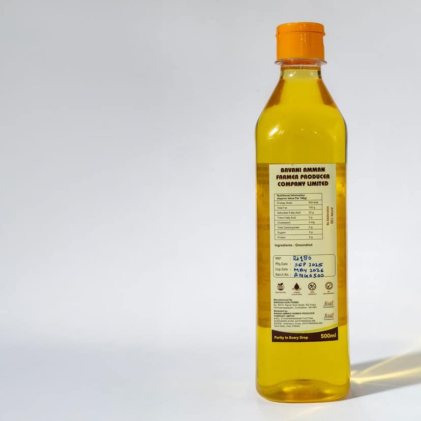BAVANI AMMAN Cold Pressed Groundnut Oil - 500ml Unadulterated view 2