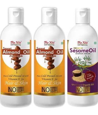 The Nile Sweet Almond 100 ML X 2 + Sesame Oil 100 Ml 300 mL Pack of 3