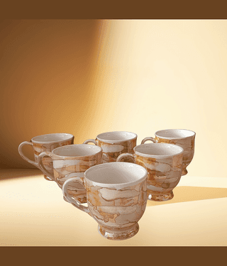 Love Unlimited Solid Ceramic Tea Cup 125 ml ( Pack of 6 )