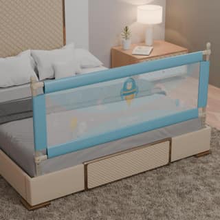 BAYBEE Baby Bed Rail Guard (150x63cm), Bedrail for Baby Toddlers Safety, Portable Kids Bedrail Safeguard Fence with Adjustable Height | Foldable Single Side Bed Protector for Newborn Babies (Blue) BAYBEE Baby Bed Rail Guard (150x63cm), Bedrail for Baby T