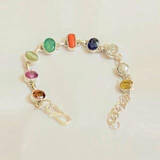 NAVRATAN STONE 100NATURAL GEMS STONE BRACELET FOR MAN WOMAN