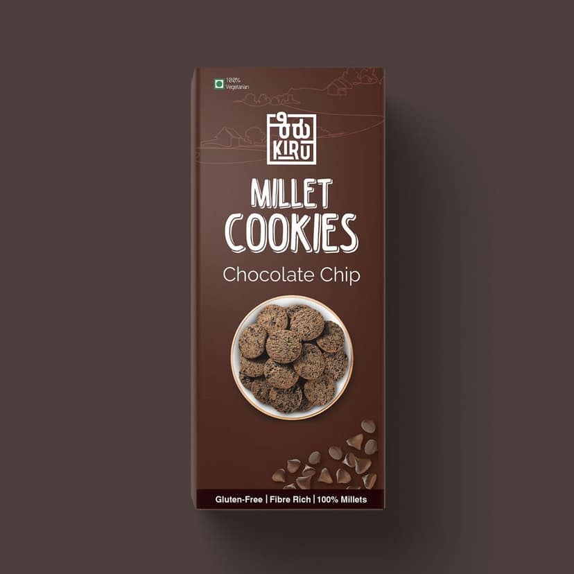 Kiru Millet Chocolate Chip Cookies | Pack of 3 | Healthy Cookies | Gluten Free Biscuit | Healthy Snacks | Millet Biscuits | Millet Snacks | Choco Chip Cookies | Biscuits For Kids | Millet Cookies view 2