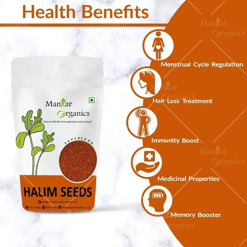 ManHar Organics Natural Halim Seeds- 250gm (Aliv/Garden Cress Seeds) for Eating and Weight Management, Immunity Booster Superfood view 2