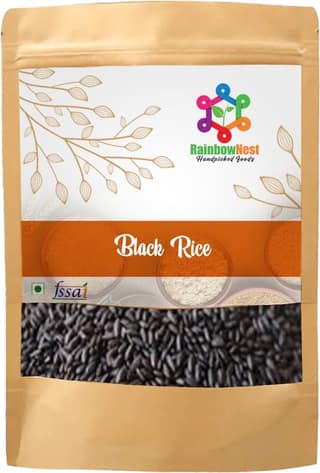 RainbowNest Broken Black Rice 300gm ,Gluten Free, Iron Rich Black Black Rice (Broken Grain, Raw)