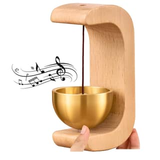 Big Size Wooden Door Chime with Brass Bell Vintage Wall Mount Entry Alert Bell for Home, Shop, Porch & Garden, Decorative Brass Doorbell Wind Chime Housewarming Gift (Original Quality)