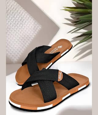 Chappal Wala Black Men's Thong Flip Flop