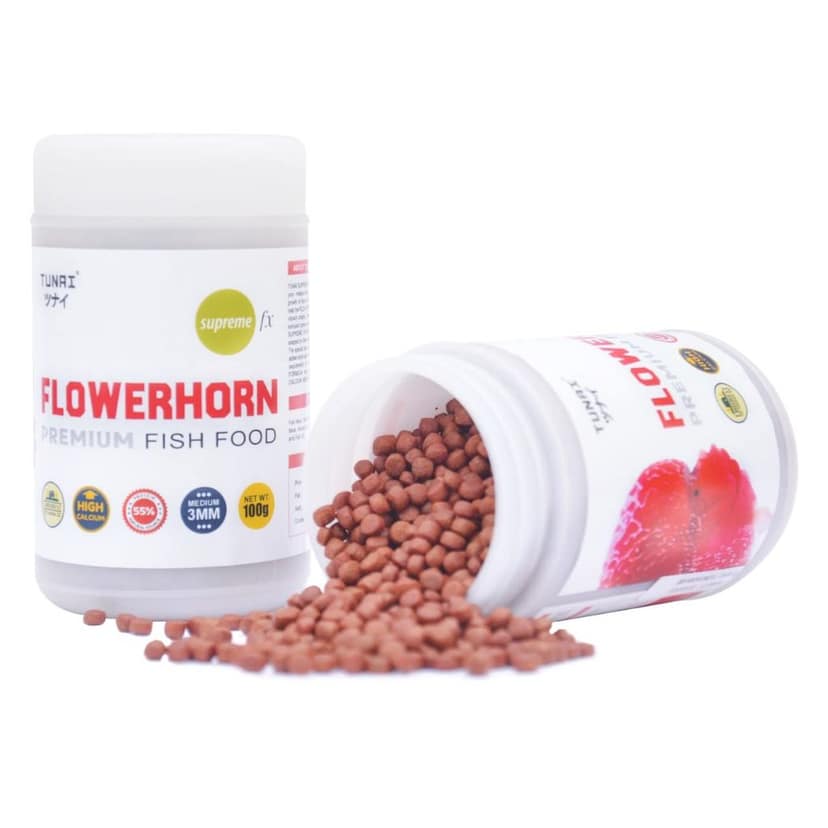 Tunai Premium Fish Food for Flowerhorn | 55% Protein | Formulated Taiwan for Better Growth of Hump and Color (450g - 3MM Pellets) view 2