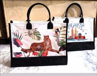 Printed Canvas Hand Bag