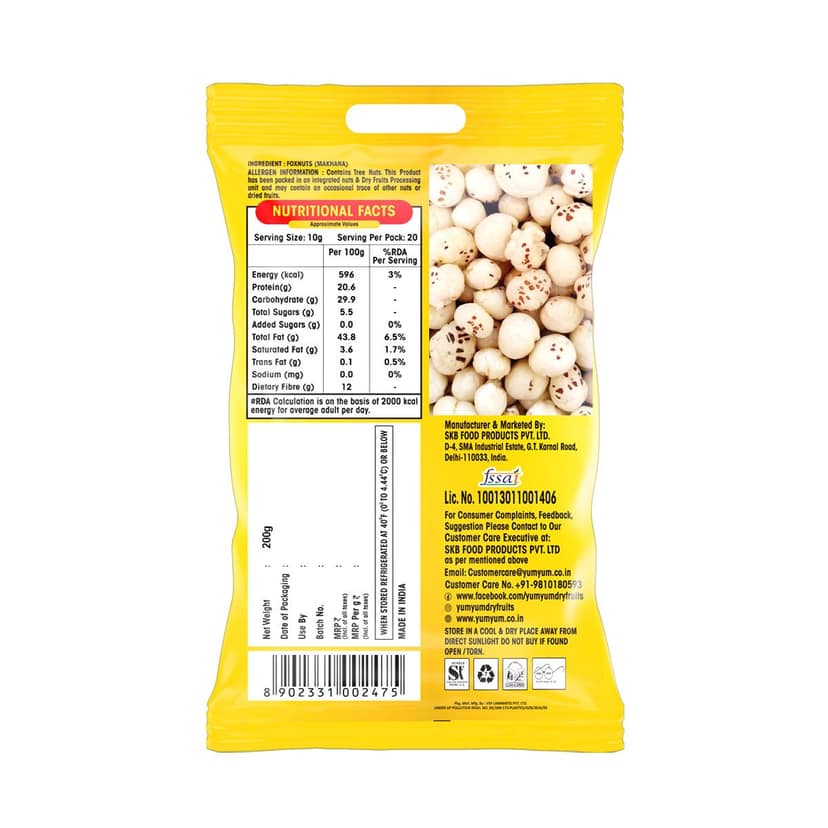 YUM YUM Plain Makhana - 200g view 2