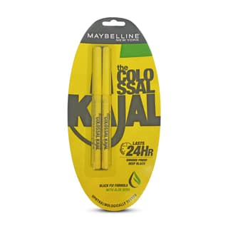 Maybelline New York The Colossal Kajal, 20g (Pack of 2) | Lasts 24 hours, Smudge Proof , Deep Black