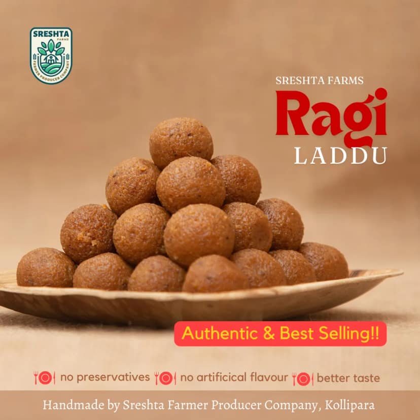 Sreshta Farms Ragi Laddu with Jaggery & Pure Ghee