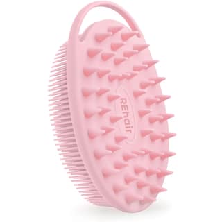 REhair Ultra Soft 2-in-1 Body & Shampoo Brush, Exfoliating Silicone Bath Scrubber, Premium Silicone Loofah, Scalp Massager (Pink with Handle) REhair Ultra Soft 2-in-1 Body & Shampoo Brush, Exfoliating Silicone Bath Scrubber, Premium Silicone Loofah, Scal