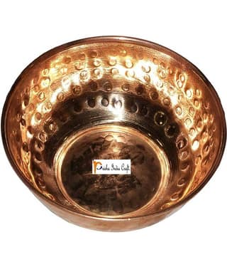 Prisha India Craft Pcs Copper Dessert Bowl 320 ml