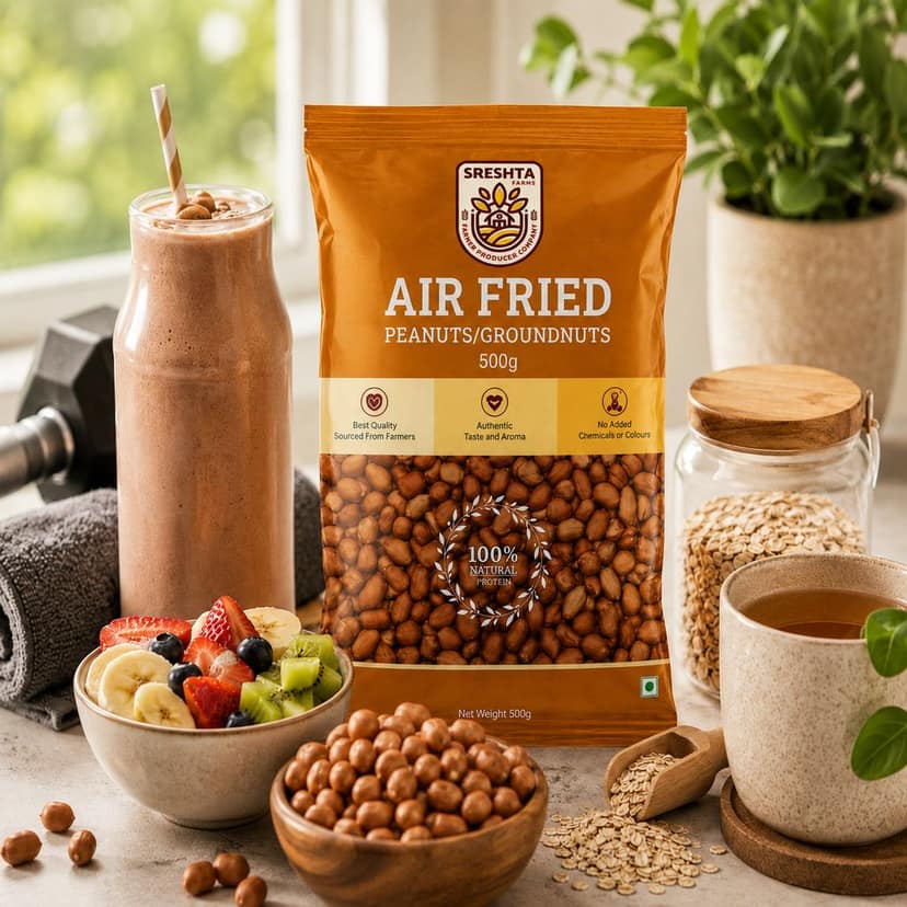 Sreshta Farms Air Fried Peanuts - 500gm view 2