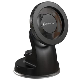 Portronics Clamp M4 Prime Magnetic Car Phone Mount with 360 Rotation & Suction Base - Black