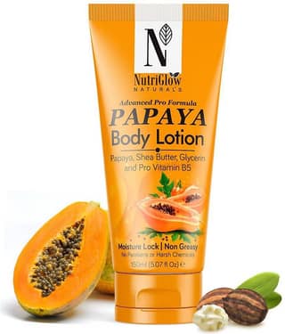 NutriGlow NATURAL'S Advanced Pro Formula Papaya Body Lotion for Daily Use, Hydration, Moisture Lock Shea Butter, 150ml