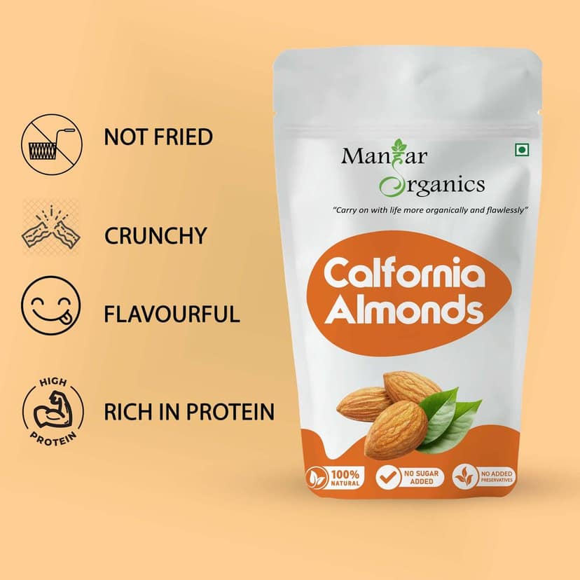 ManHar Organics California Almonds 900gm | Badam Giri | Nutritious & Delicious High in Fiber & Boost Immunity | Healthy Snacks | Dry Fruit view 2