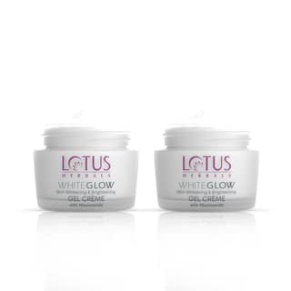 Lotus Herbals WhiteGlow Skin Whitening And Brightening Gel Cream| Hydrates, Removes Dark Spots And Tanning, Gives Radiant Glow | With Niacinamide | Face Cream For Men And Women| All Skin Types | 60g Pack of 2 Lotus Herbals WhiteGlow Skin Whitening And Br